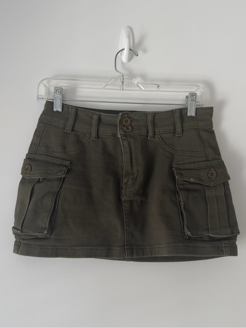 SHEIN Olive Utility Cargo Mini Skirt Shorts